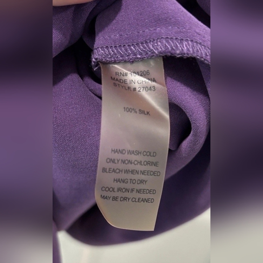 Soft Surroundings 100% Silk Colorful Elegance Button Down Top Size Large! - Picture 5 of 5